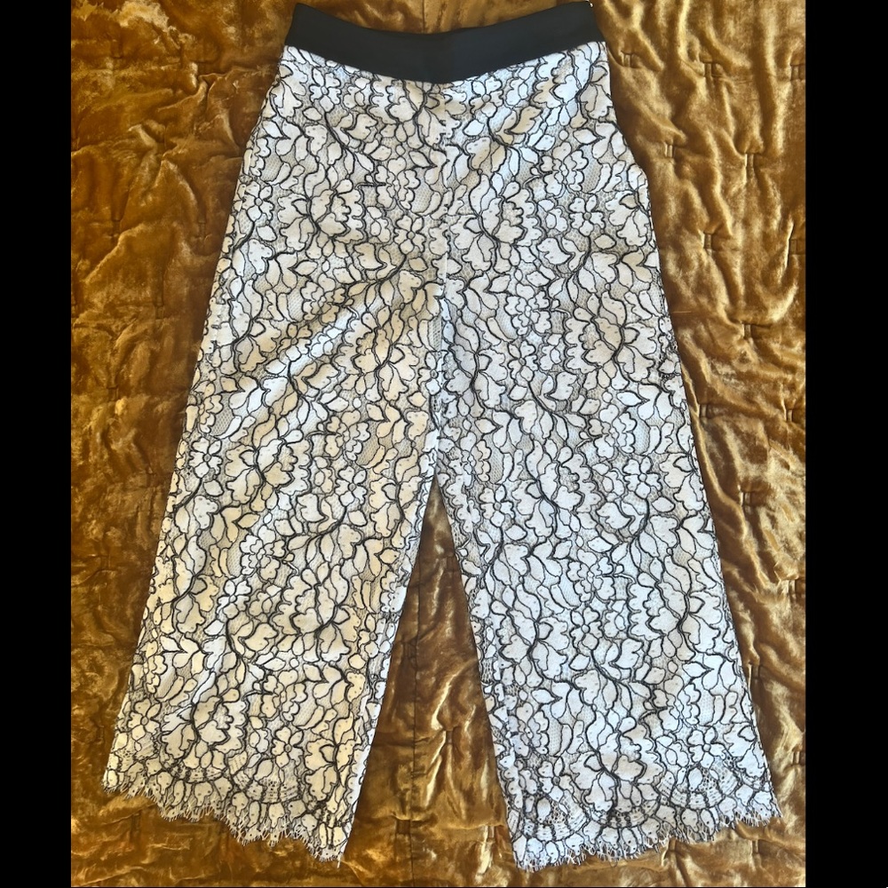 Zara black&white lace pants